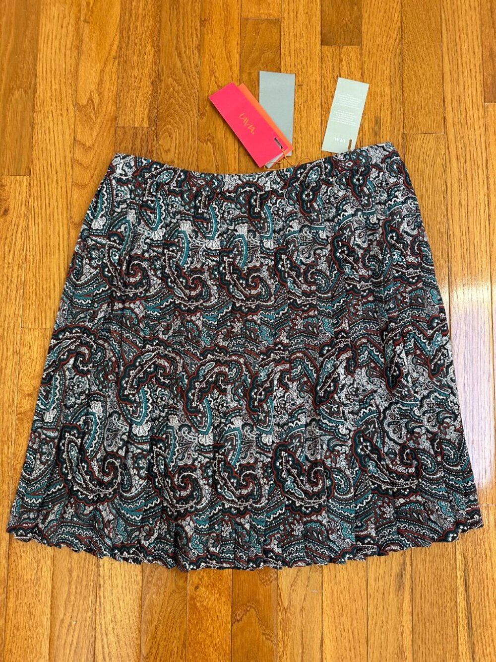 Lavia pleated paisley skirt